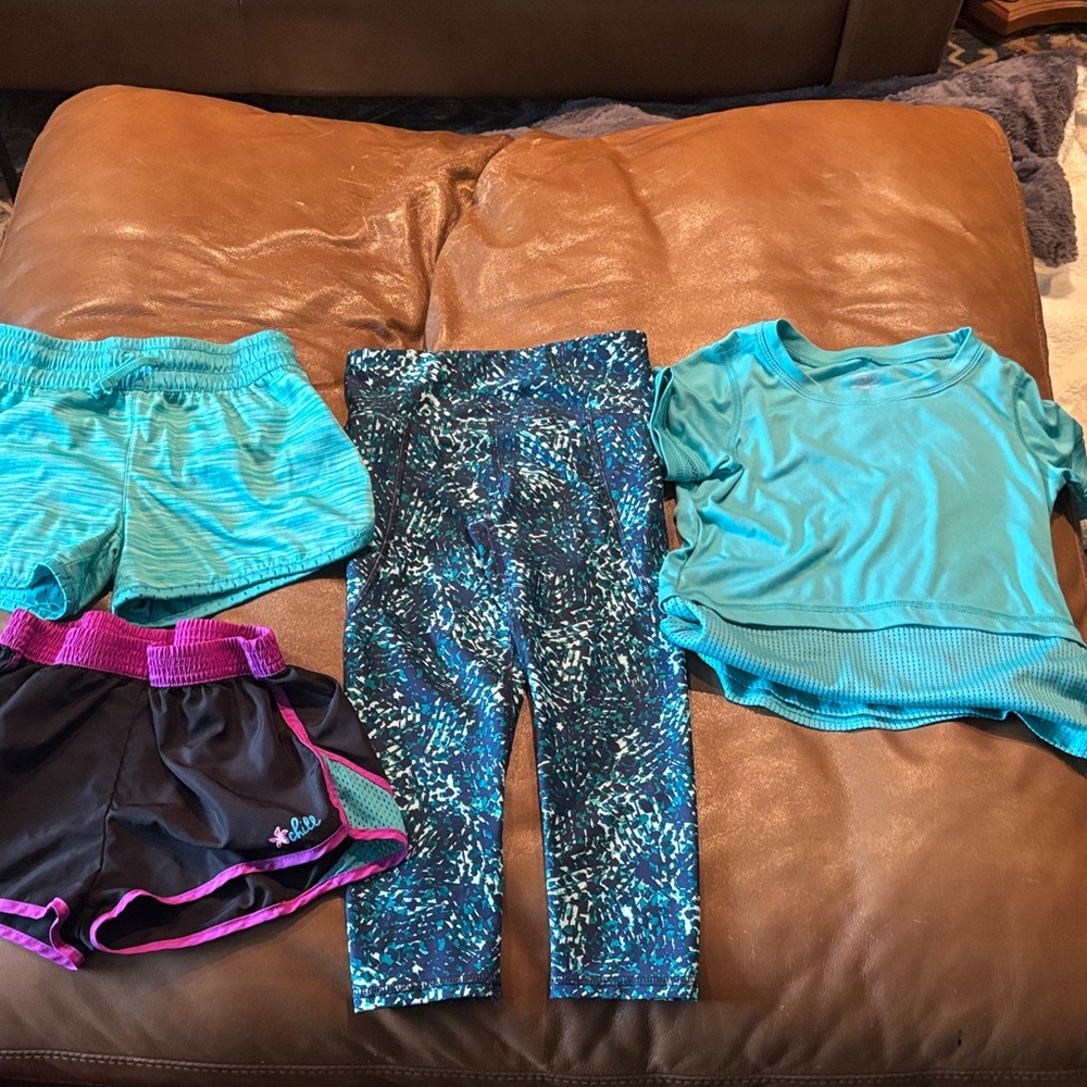 Girls Activewear Set - Teal, Turquoise & Black